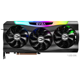 EVGA RTX 3080 Ti FTW3 Ultra Gaming ARGB LED lights up for customizable aesthetics.