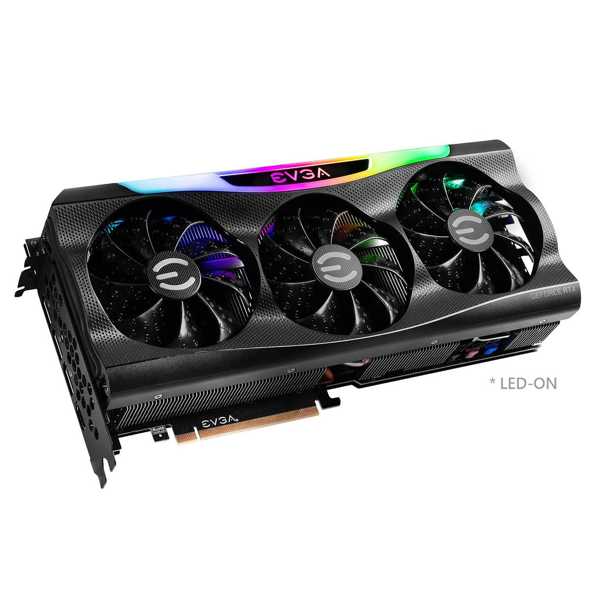 EVGA RTX 3080 Ti FTW3 Ultra Gaming PCIe edge shows solid connection and expansion reliability.