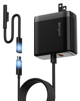 EG evgoer front view showing compact charger and clear labeling for travel convenience