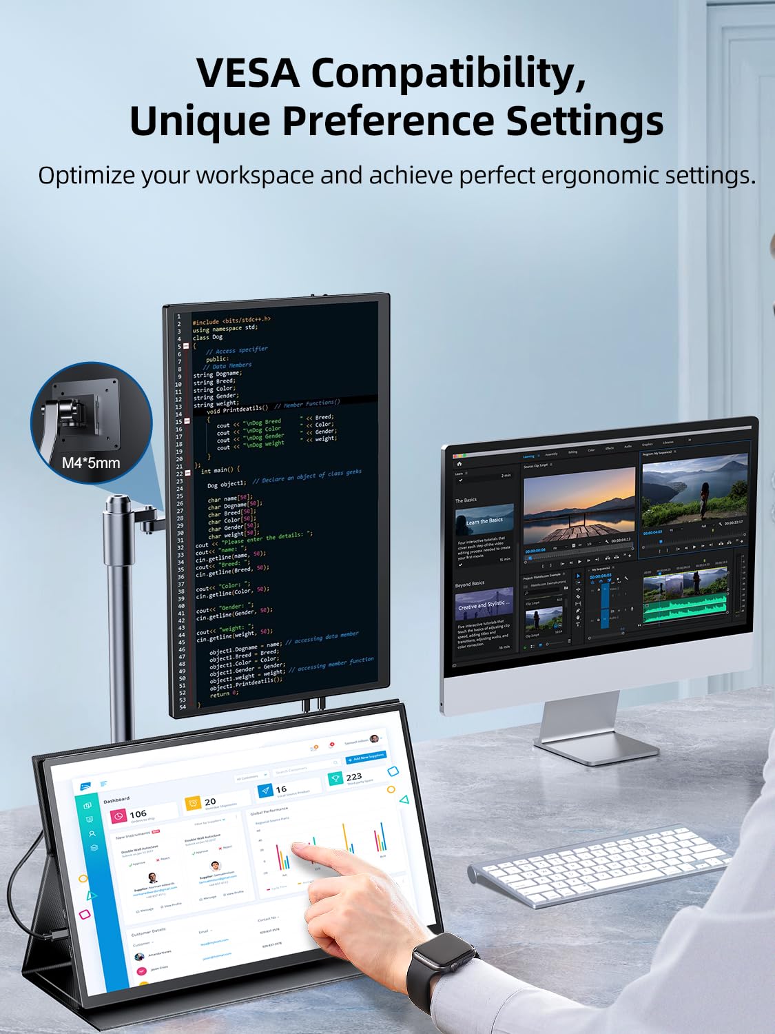 EVICIV 18.5-inch portable monitor supports travel gaming and productive work on the go