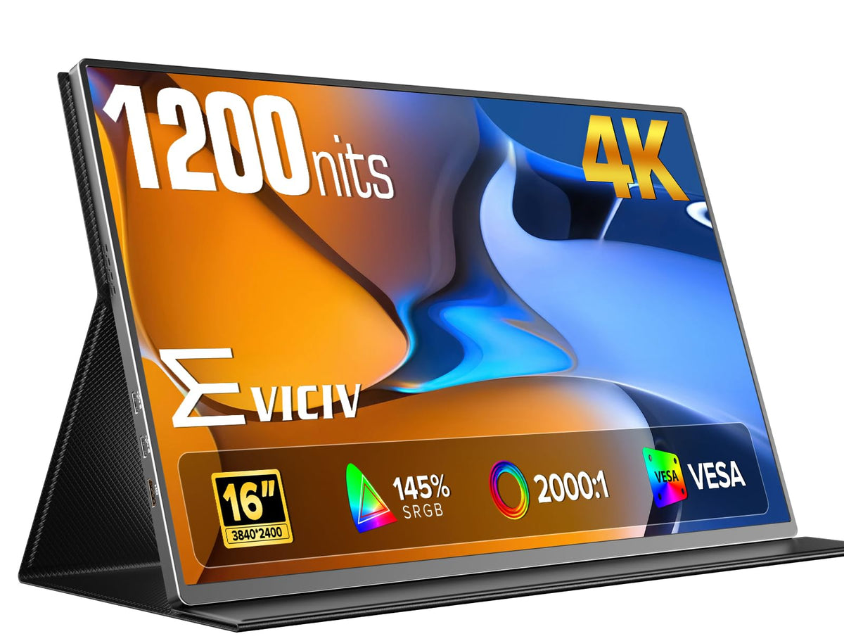 EVICIV portable 4K monitor 16-inch UHD for crisp on-the-go productivity.
