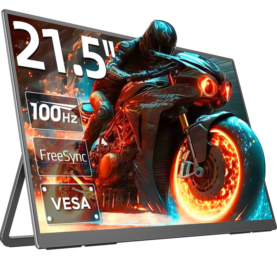 EVICIV 21.5in portable monitor front view shows slim bezels for space-saving setups.