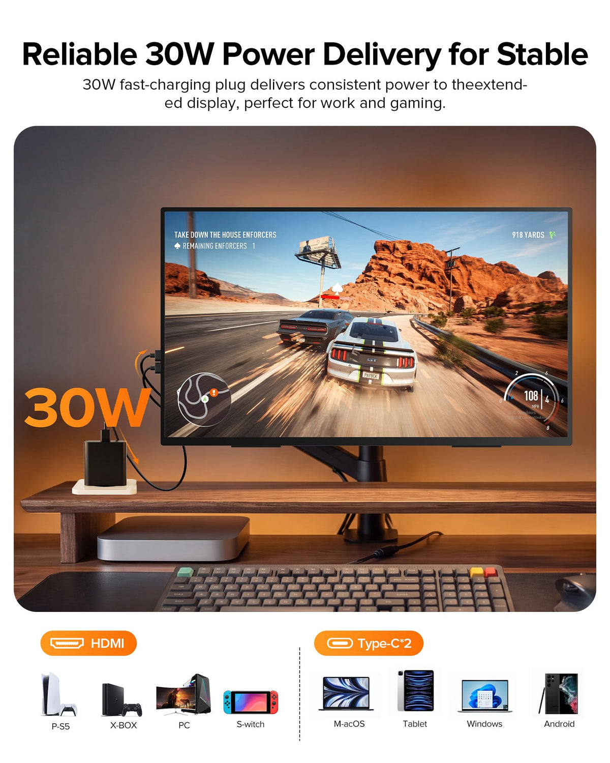 EVICIV portable monitor serves as a large second screen for multitasking