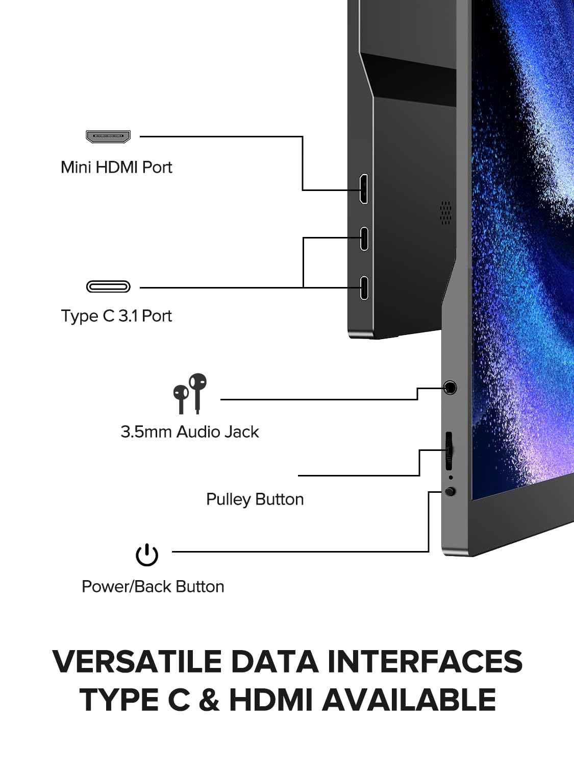 EVICIV slim case with scratch-resistant shell protects the monitor during travel.