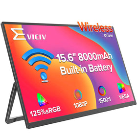 EVICIV wireless monitor front view with a travel-friendly slim profile.