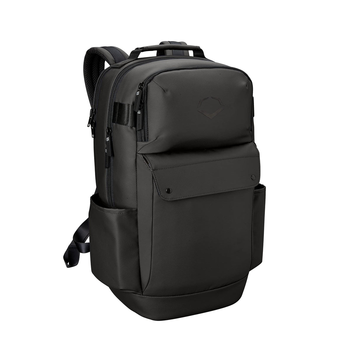 EvoShield Exec Backpack black front view for city travel and daily carry