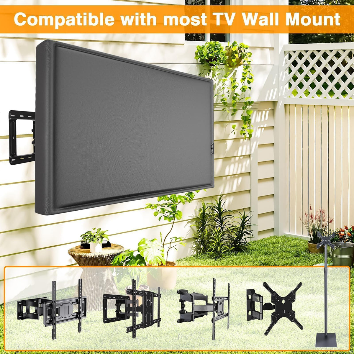 EVRBUL outdoor tv cover 52-55in remote pocket enables easy access and protection