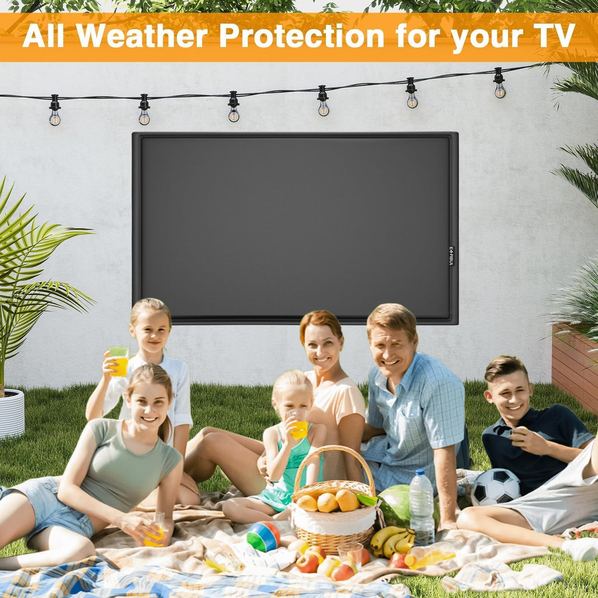 EVRBUL outdoor tv cover 52-55in universal mount-fit compatible with most brackets