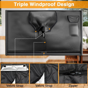 EVRBUL outdoor tv cover 52-55in zipper closure for secure weather-tight fit