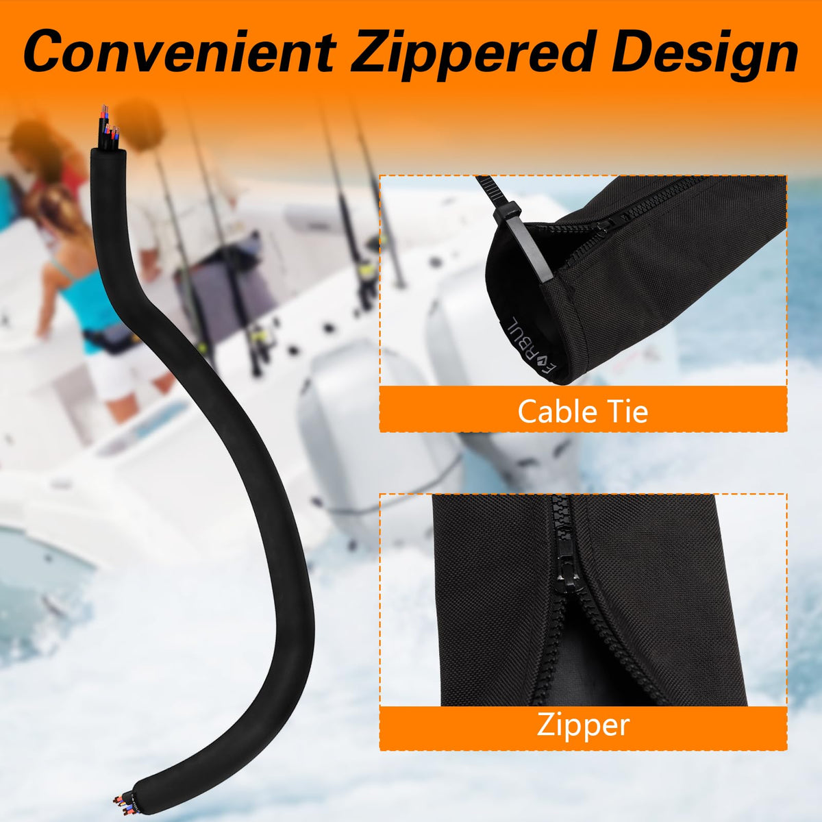 EVRBUL waterproof marine jacket protecting wiring from moisture and spray