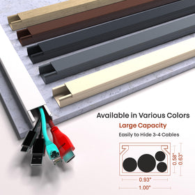 EVZA cable management kit in paintable white blends with decor.