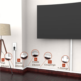 EVZA cord concealer with a self-adhesive back for quick install.
