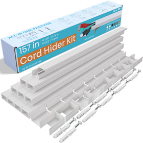 EVZA cord hider on a wall-mounted TV concealing cables neatly.