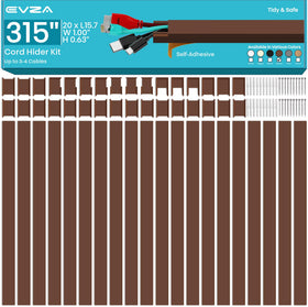 EVZA front packaging of brown cable raceway kit shows completeness and convenience