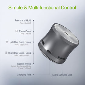 EWA A109mini supports TF cards up to 32GB for diverse playlists.