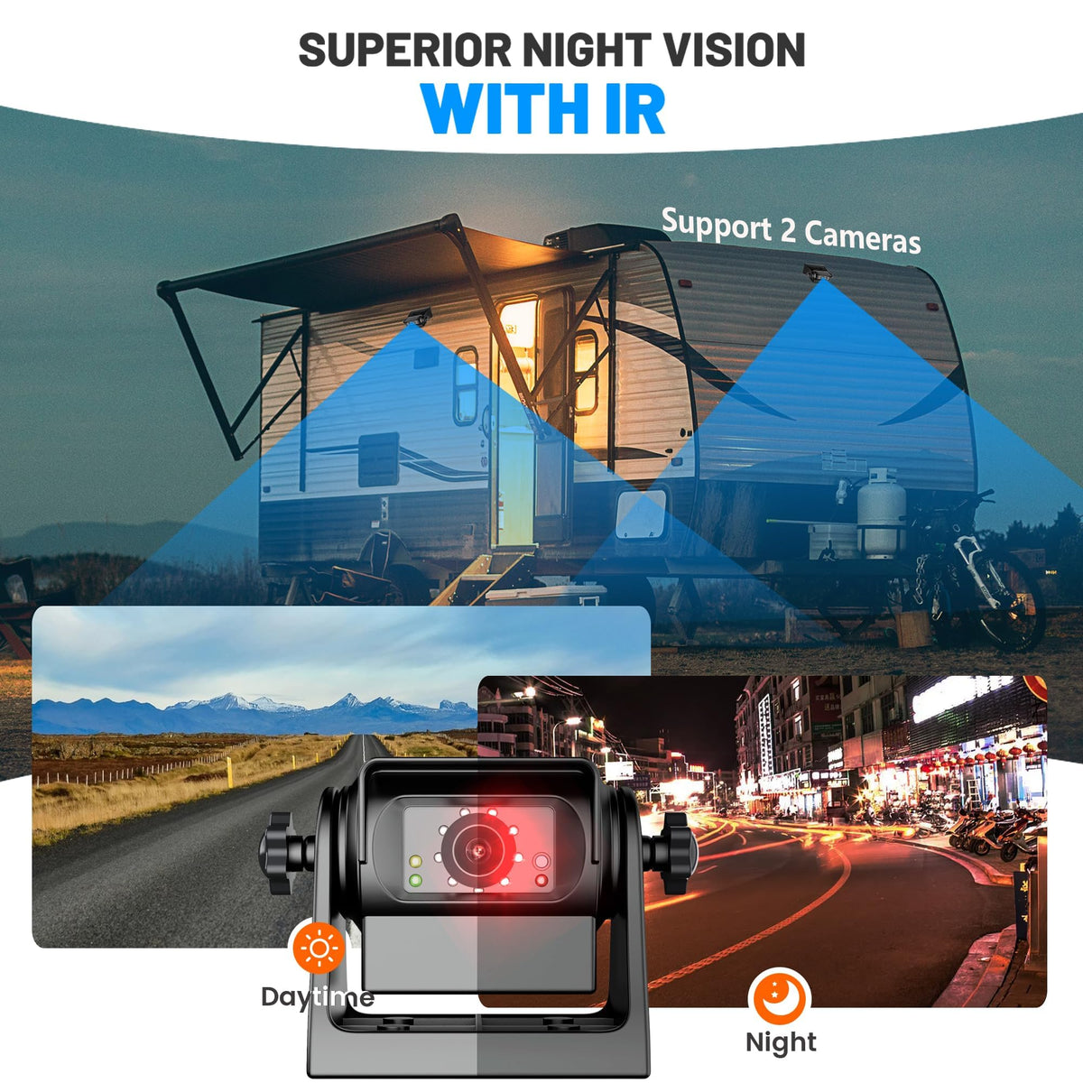 EWAY 100ft wireless range supports versatile vehicle setups including trailers.