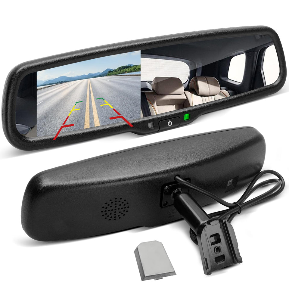 EWAY 4.3-inch LCD rearview screen enhances backup visibility in daylight.