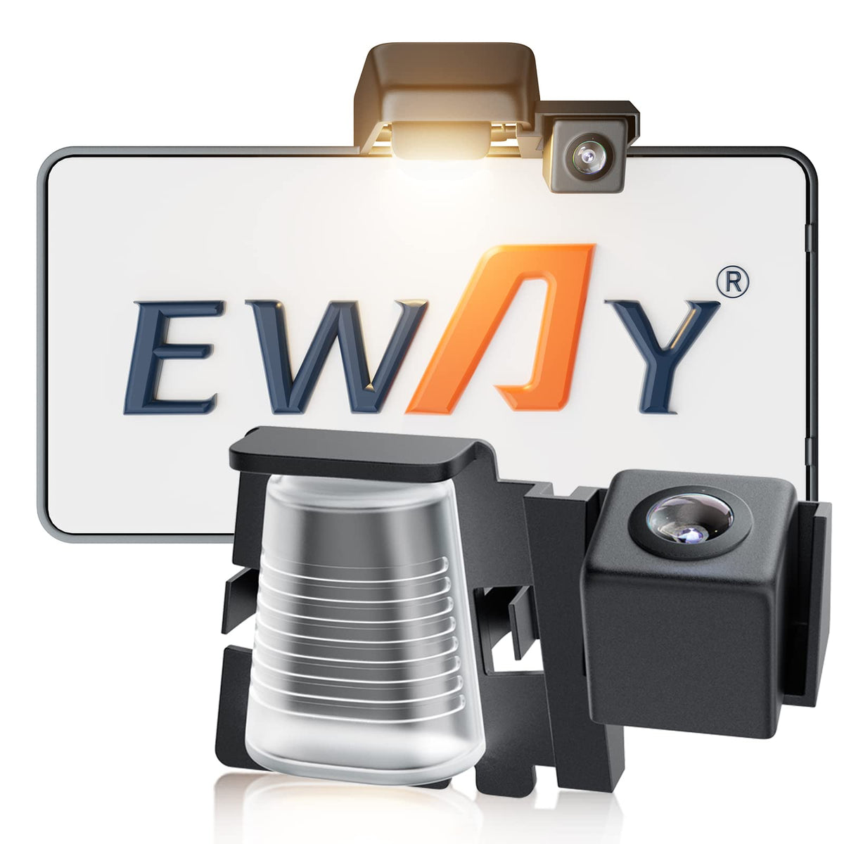 EWAY license plate camera for Jeep Wrangler JK/JKU installs on the plate frame for easy back view.