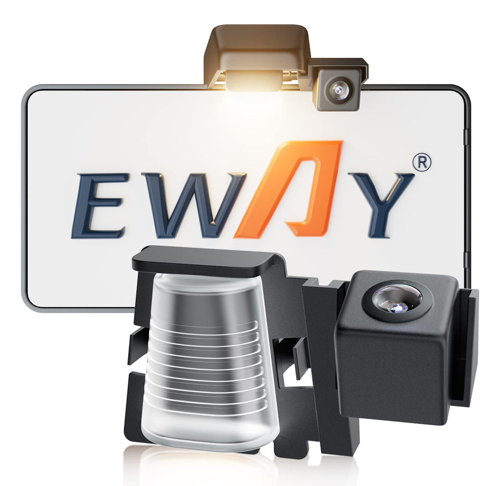 EWAY license plate camera for Jeep Wrangler JK/JKU installs on the plate frame for easy back view.