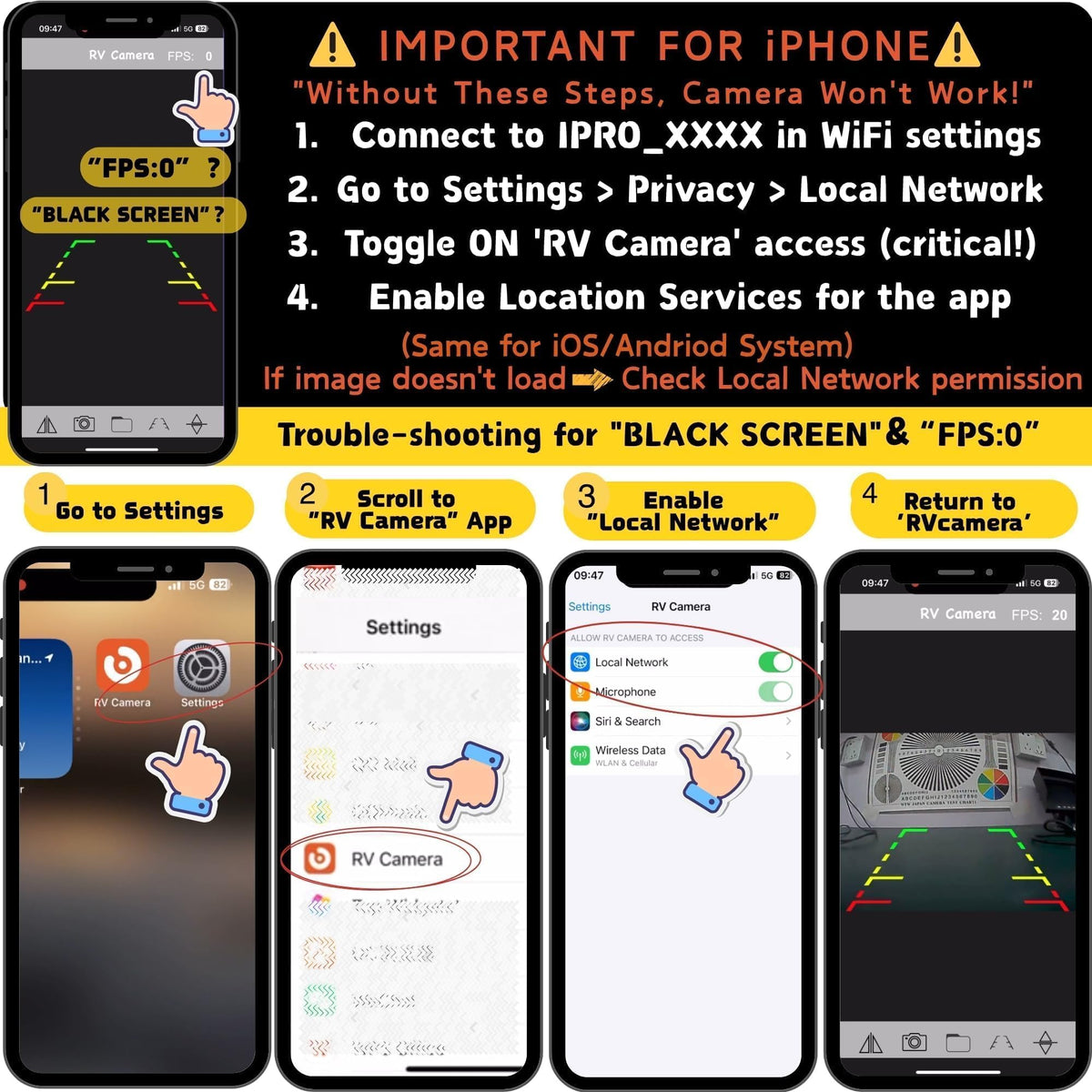 EWAY wireless video streams live to iPhone or Android devices
