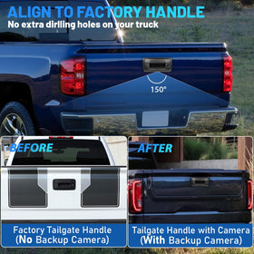OEM-style replacement kit with camera blends with truck aesthetics