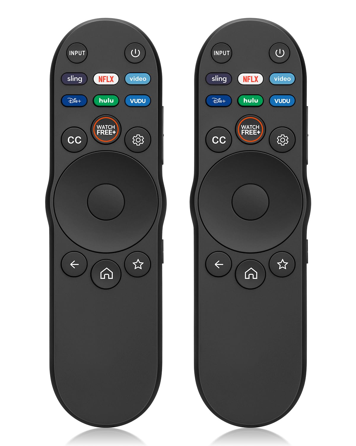 EWO'S universal remote XRT270 front view for Vizio TVs with reliable up-to-50-foot range.