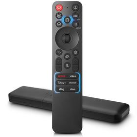 EWO'S remote front view showing buttons and pointer navigation benefit