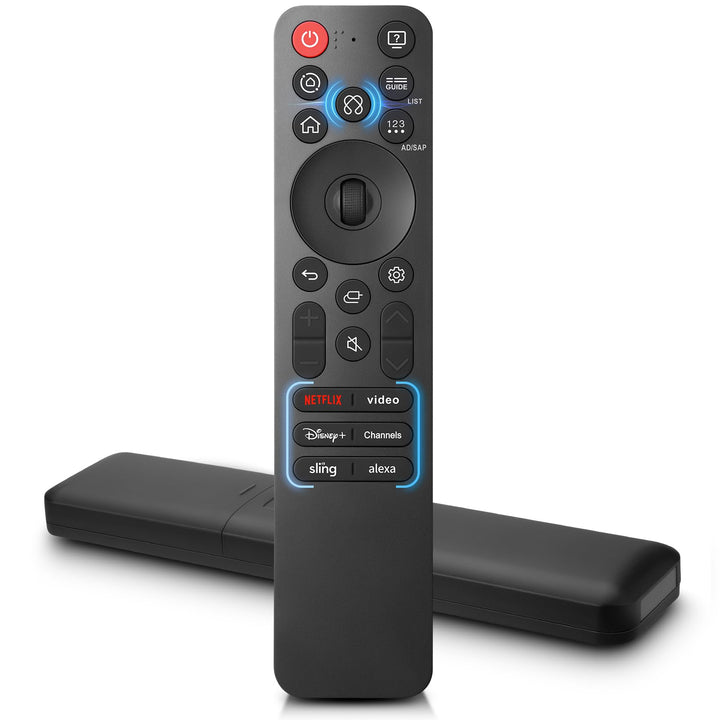 EWO'S remote front view showing buttons and pointer navigation benefit