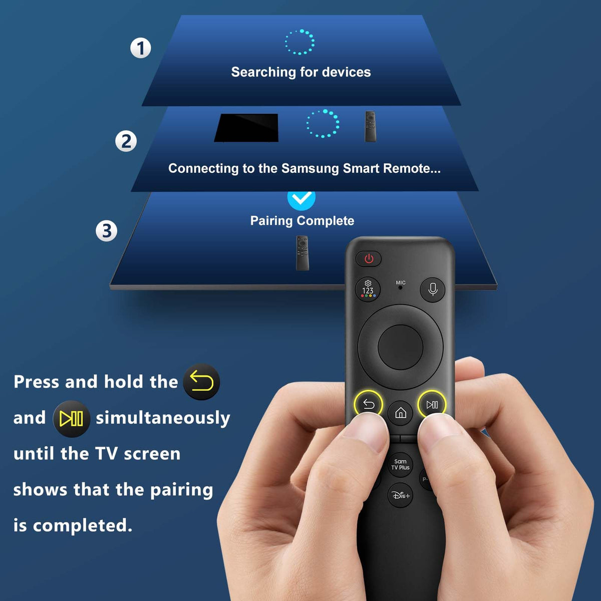 EWO'S pairing instructions on TV screen confirming quick setup benefit