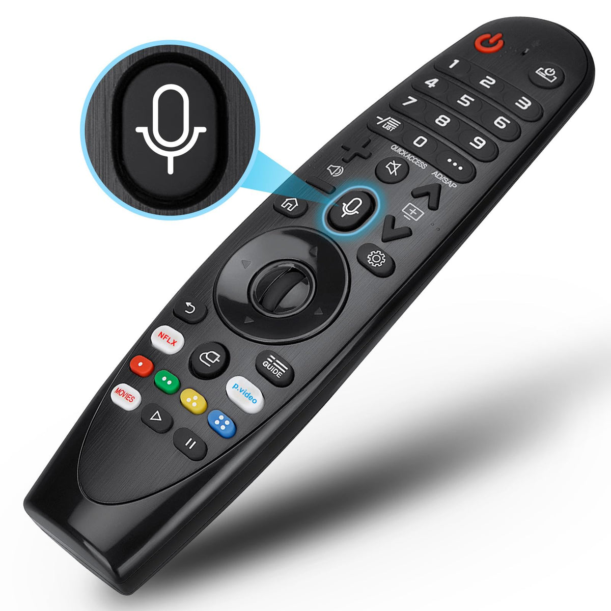 EWO'S remote beside original LG remote highlighting compatible replacement advantage