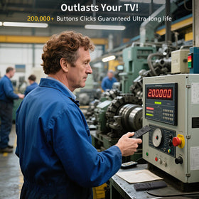 EWOS universal remote battery compartment, easy two-AAA power setup.