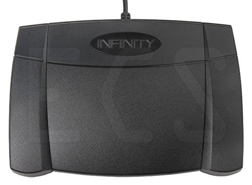 Executive Communication Systems Infinity 3 foot pedal In-use setup for hands-free control