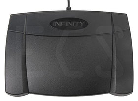 Executive Communication Systems Infinity 3 foot pedal In-use setup for hands-free control