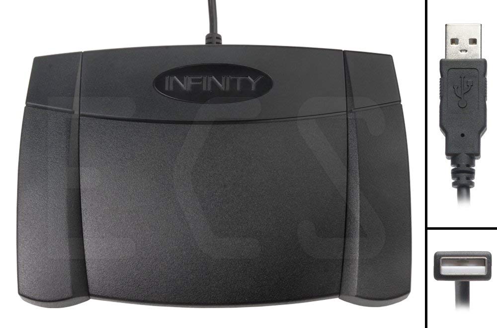 Executive Communication Systems Infinity 3 foot pedal Windows and Mac compatibility for versatile workflows
