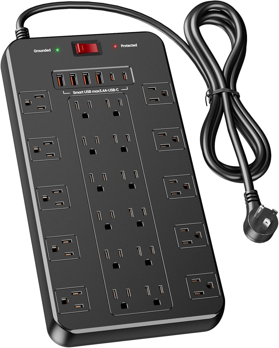 EXGOLGRIK front view showing 22 outlets and 6 USB ports for dense charging