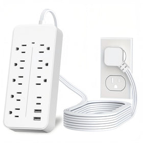 EXGOLGRIK front view showing eight outlets and four USB ports for organized charging