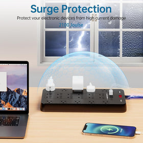 EXGOLGRIK USB ports detail with two USB-C and four USB-A for fast charging