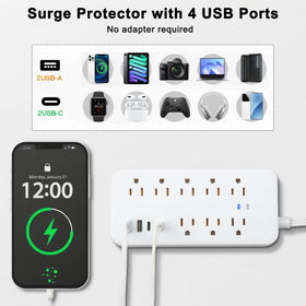 EXGOLGRIK white power strip ideal for dorms and offices