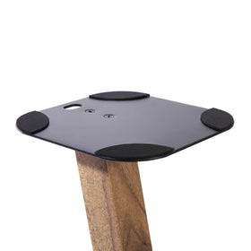 EXIMUS 610 oak stand pair shows two speakers