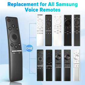 ExploreHome BN59-01266A remote close-up with clearly labeled buttons for quick navigation.