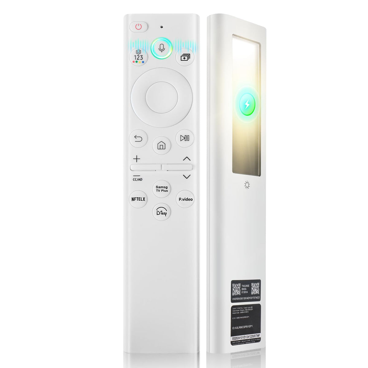 ExploreHome remote front view showing buttons and layout for easy control