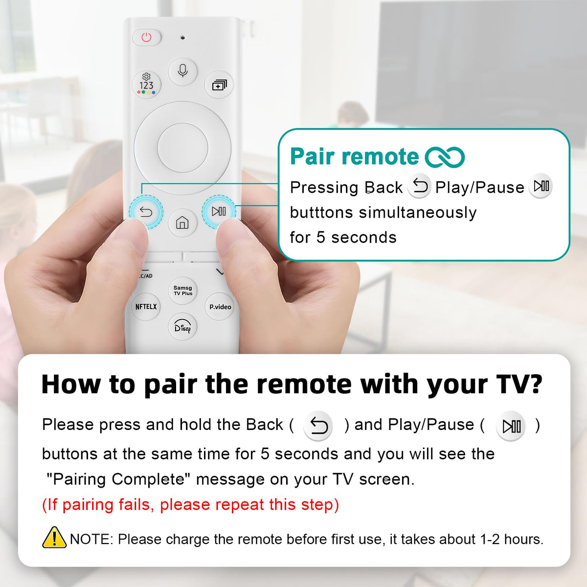 ExploreHome remote held in hand showing size and comfortable grip
