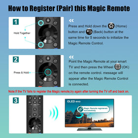 ExploreHome Magic Remote Front View: ergonomic grip for comfortable use.