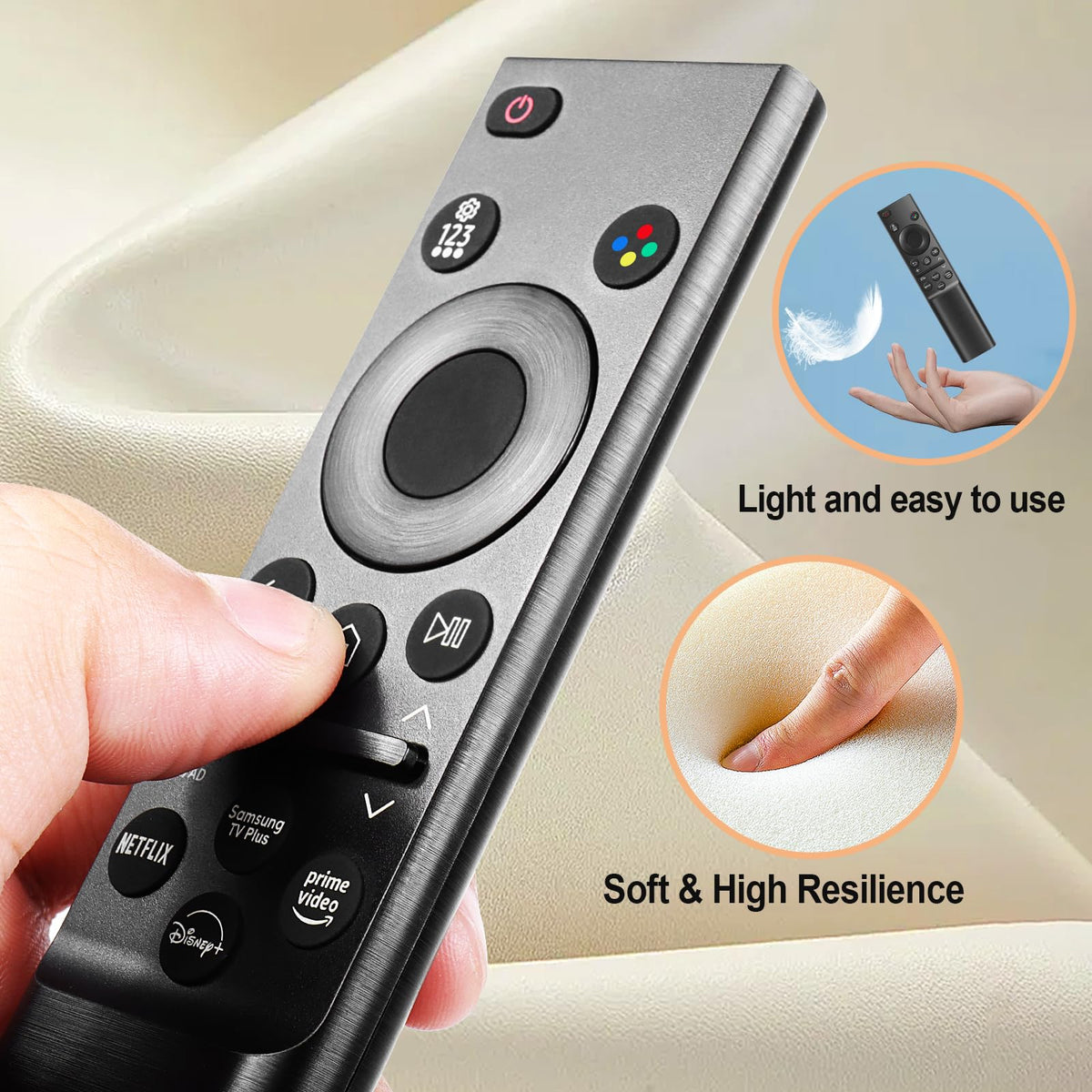 ExploreHome universal Samsung remote durability-tested for 160,000 presses.