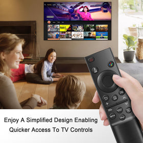 ExploreHome universal Samsung remote ergonomic grip for comfortable use.