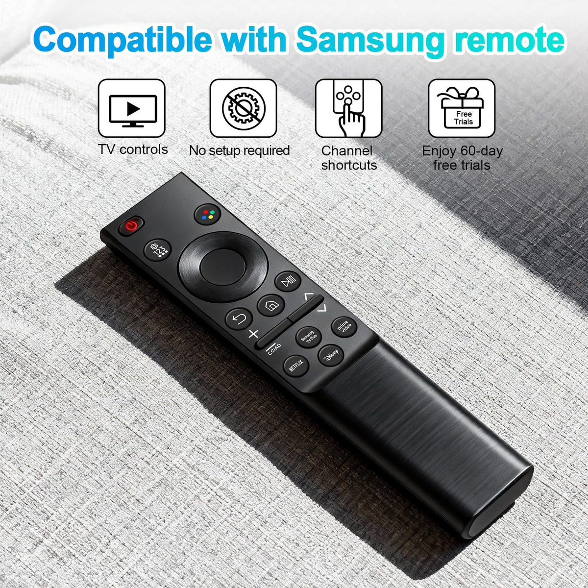 ExploreHome universal Samsung remote low-power design for long standby time.