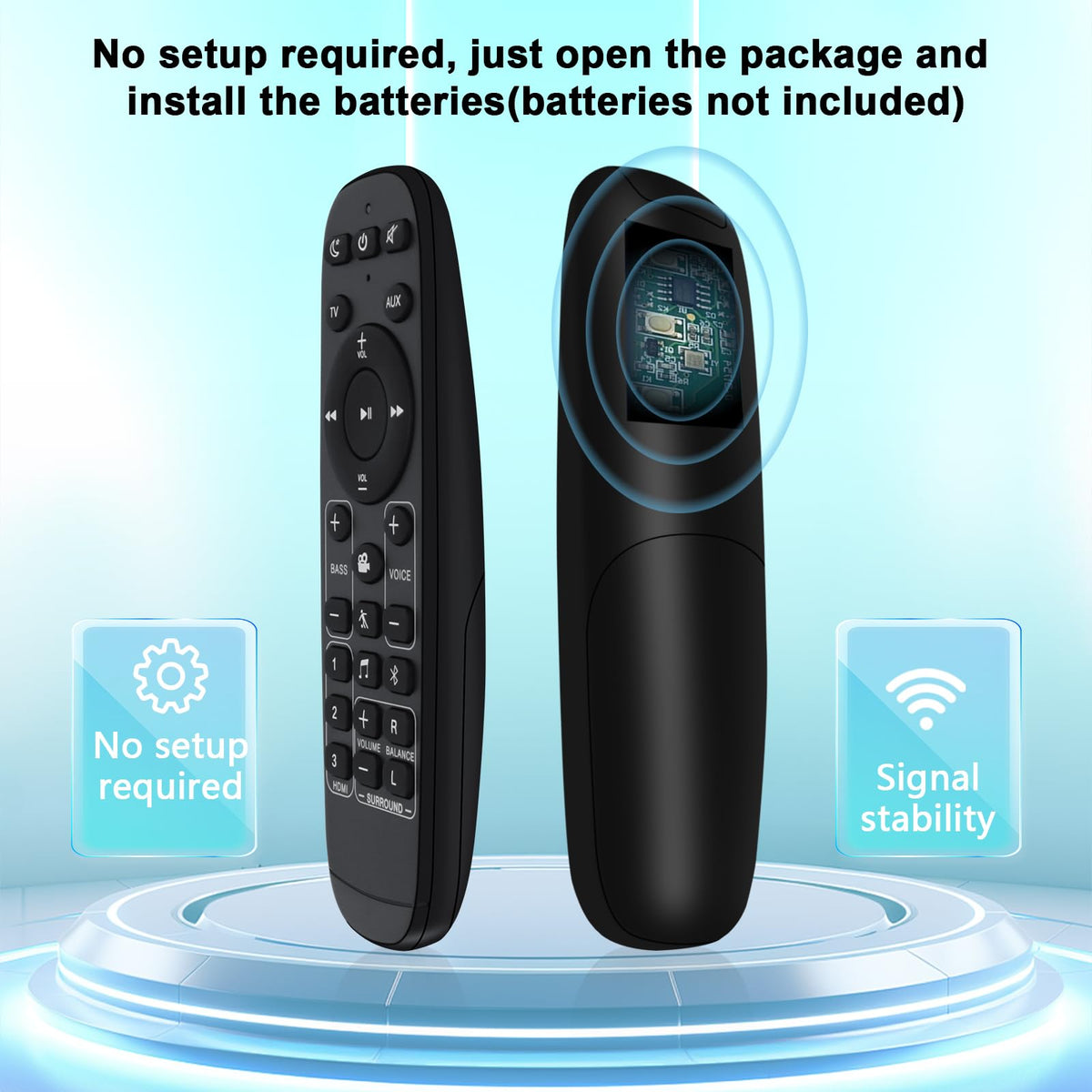 IR technology provides quick, reliable control without pairing or setup.