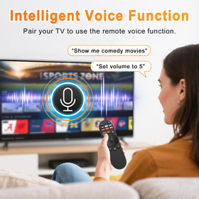 Closeup of button layout on the ExploreHome remote for VIZIO, ergonomic grip.