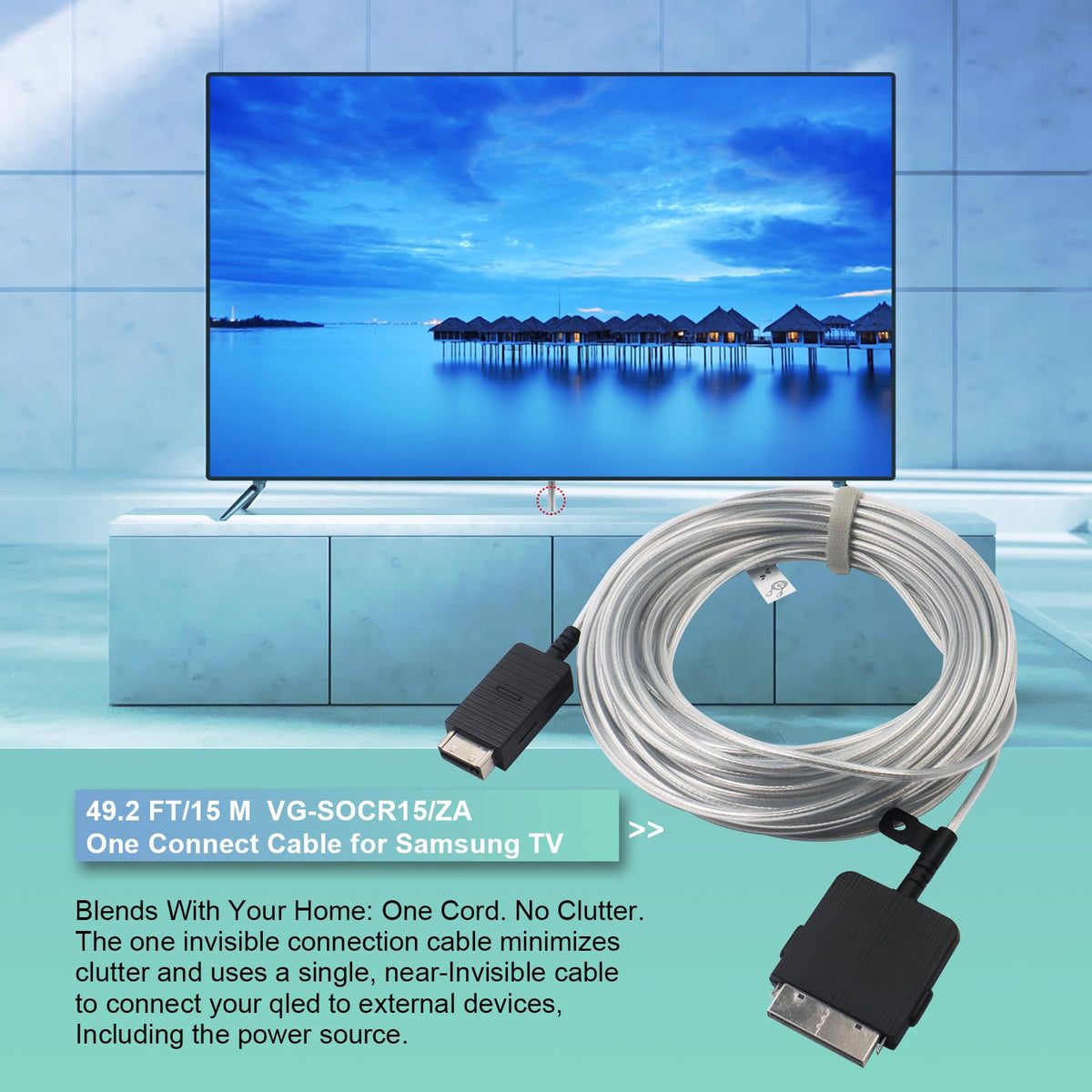 ExploreHome VG-SOCR15/ZA in-wall hide cable keeps your living space clean and organized.