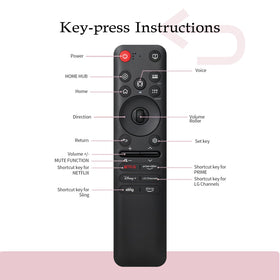 EYAIOROTES LG MR25GA remote-design view emphasizes compact buttons and reliable response.